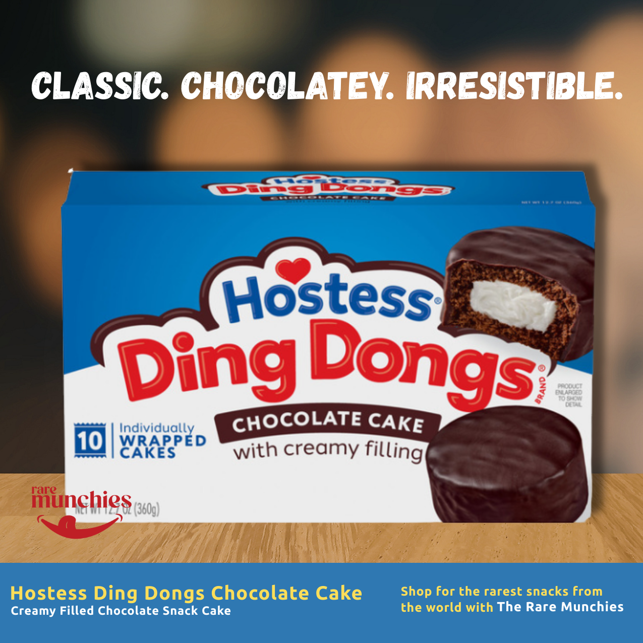 Hostess Ding Dongs Chocolate Cake 36g – Creamy Filled Chocolate Snack Cake (USA)