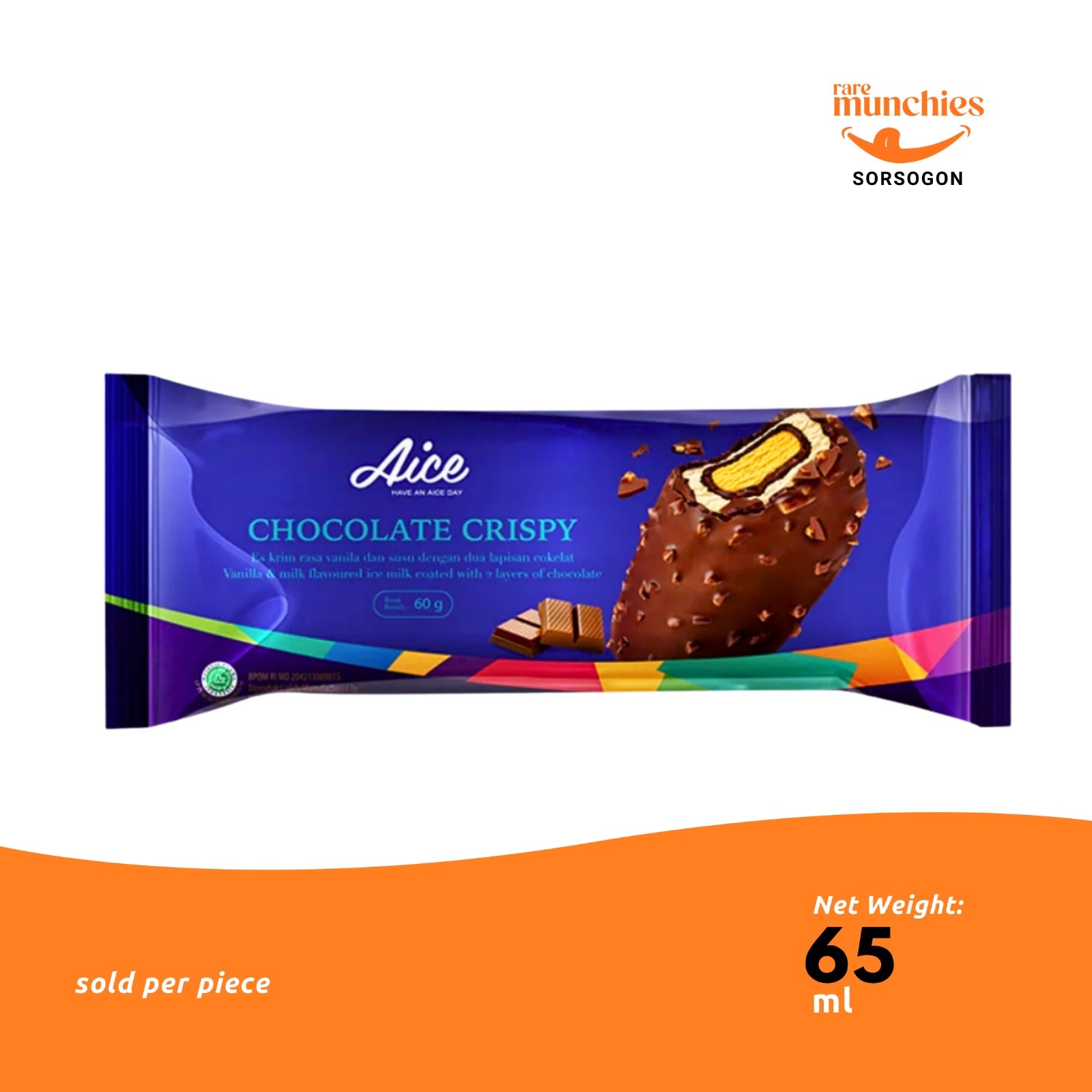 Aice Chocolate Crispy Vanilla Milk Frozen Dessert 65ml (Philippines)
