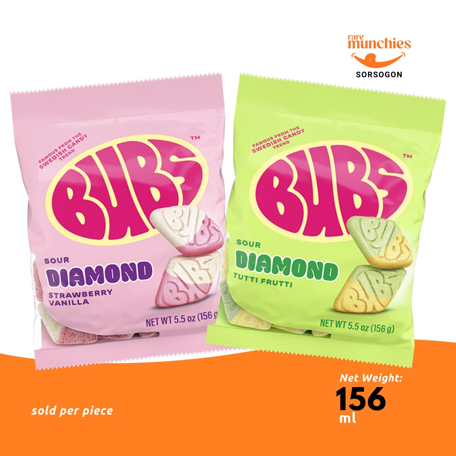 Bubs Diamond Chewy Foam Candy 156g (Sweden)