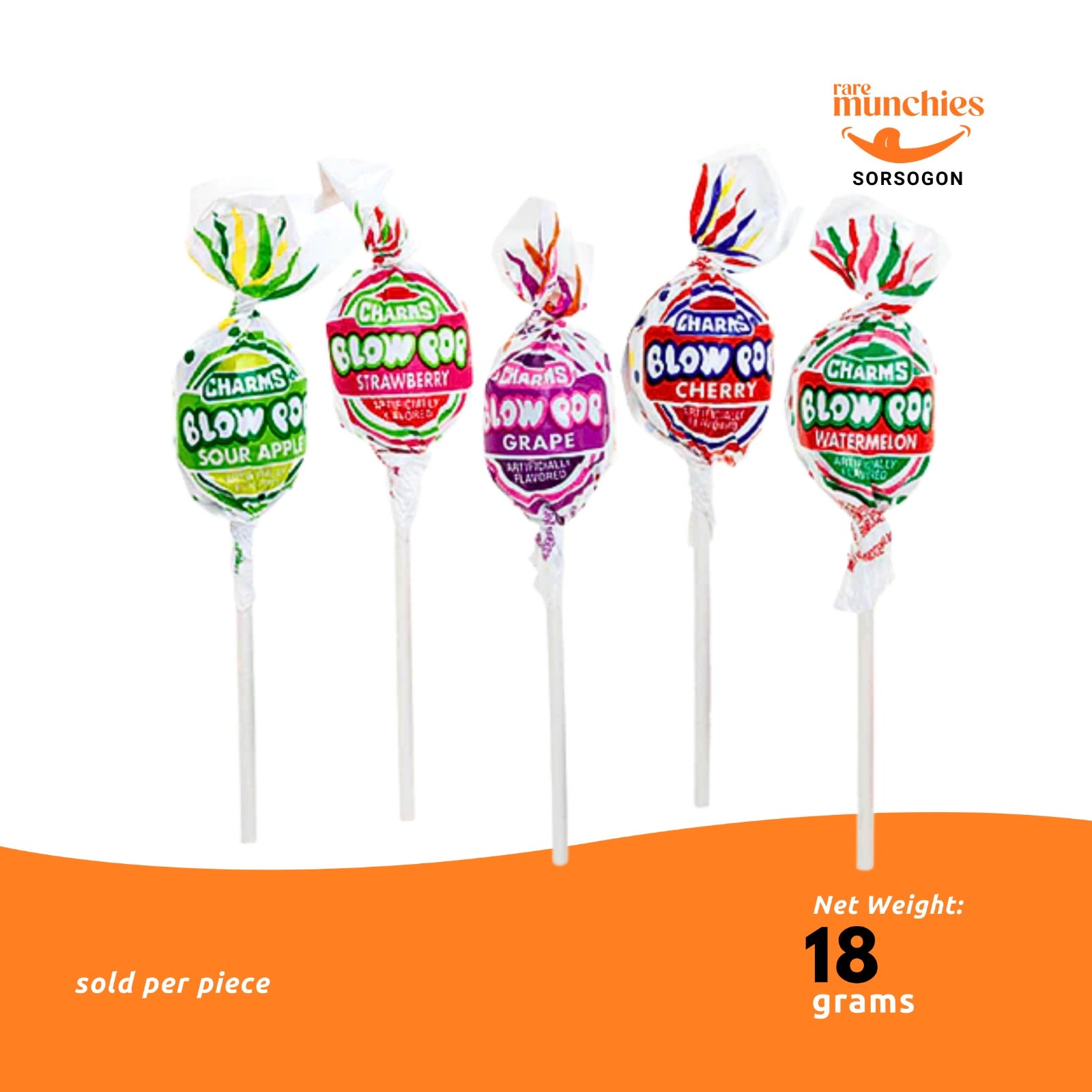 Charms Blow Pop Assorted Lollipops 18g – Gum Center (USA)