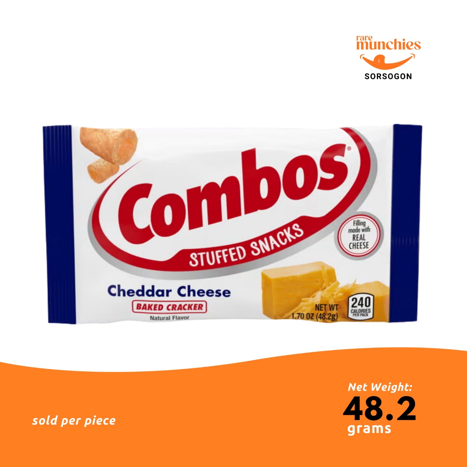Combos Cheddar Cheese Cracker 48.2g – Crunchy Baked Snack Filled With Cheese (USA)