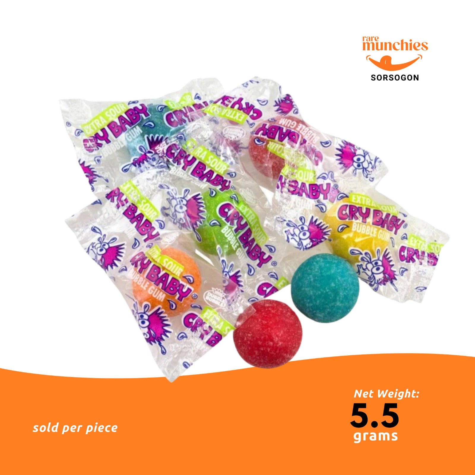 Cry Baby Extra Sour Bubble Gum 5.5g – Assorted Flavors (USA)