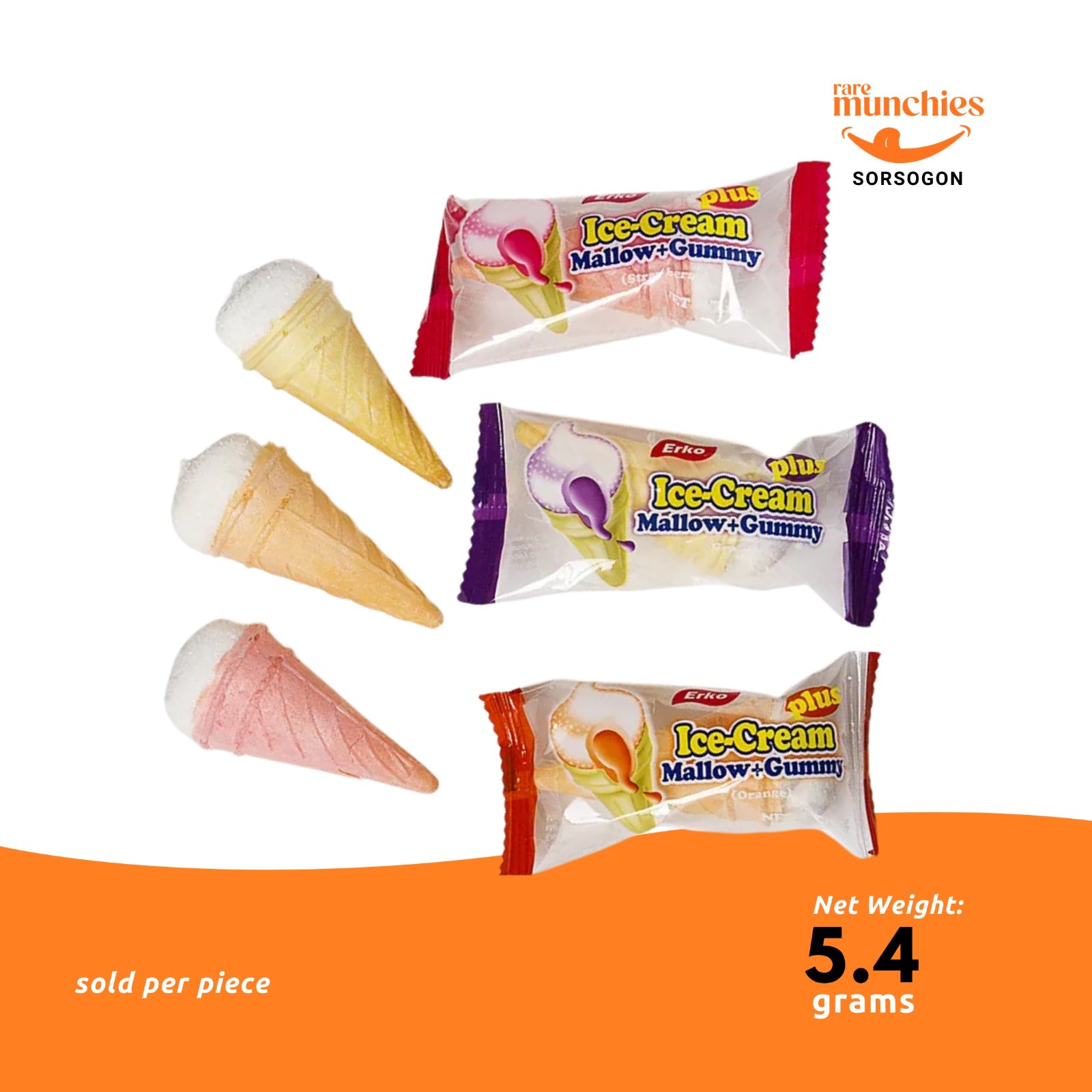 Erko Ice Cream Mallow Strawberry Jam Marshmallow 5.4g (Philippines)