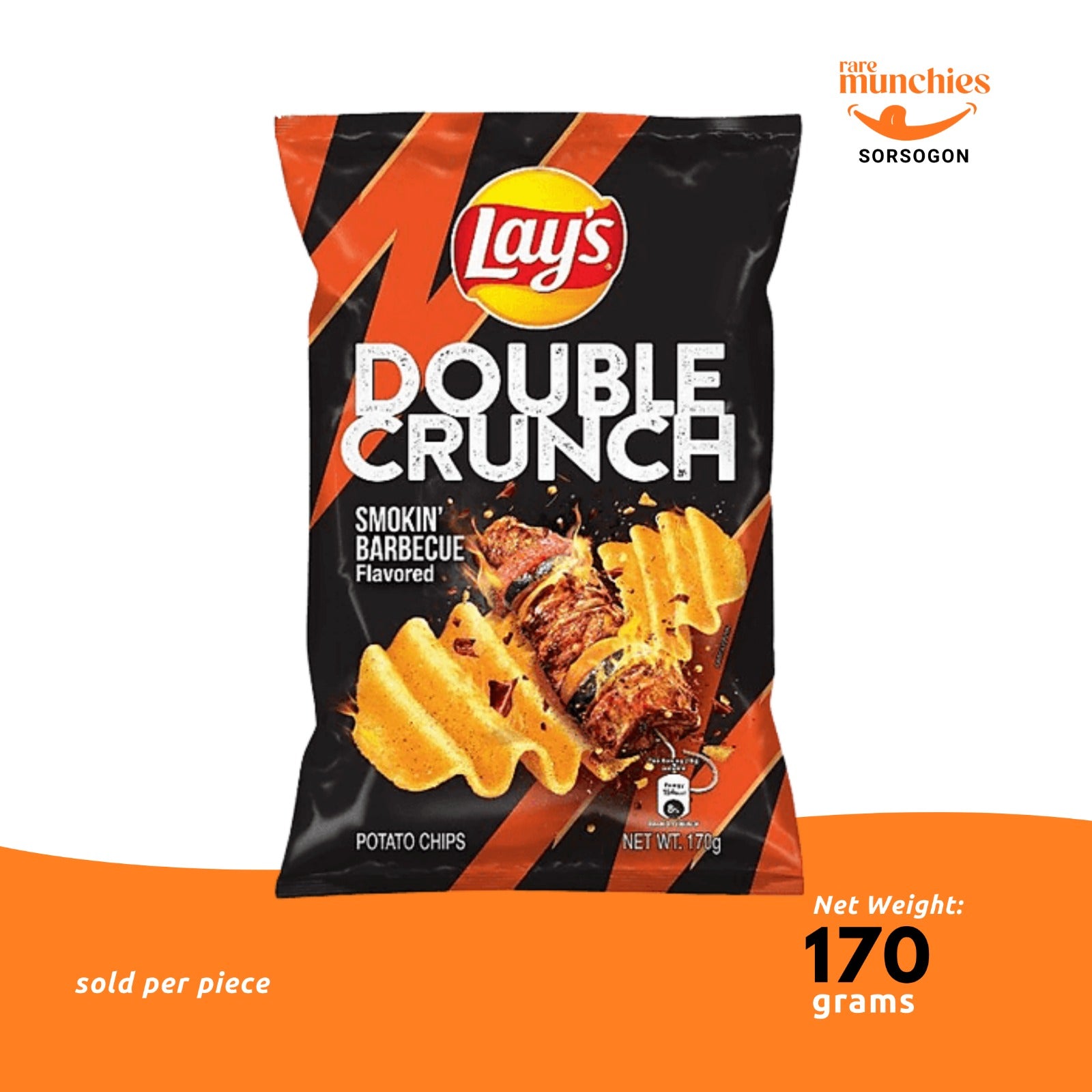 Lay’s Double Crunch Smokin’ BBQ Chips 170g (USA)