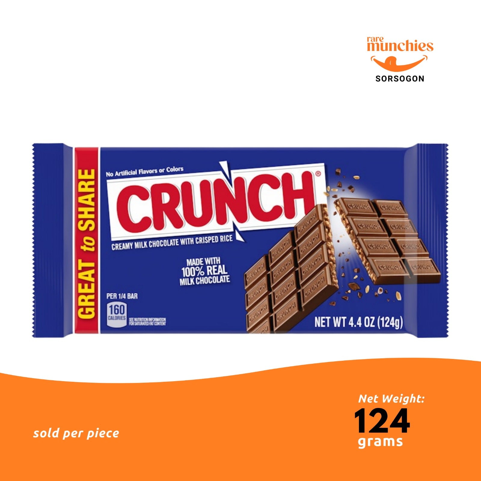 Nestle Crunch Milk Chocolate with Crispy Rice 124g (USA)