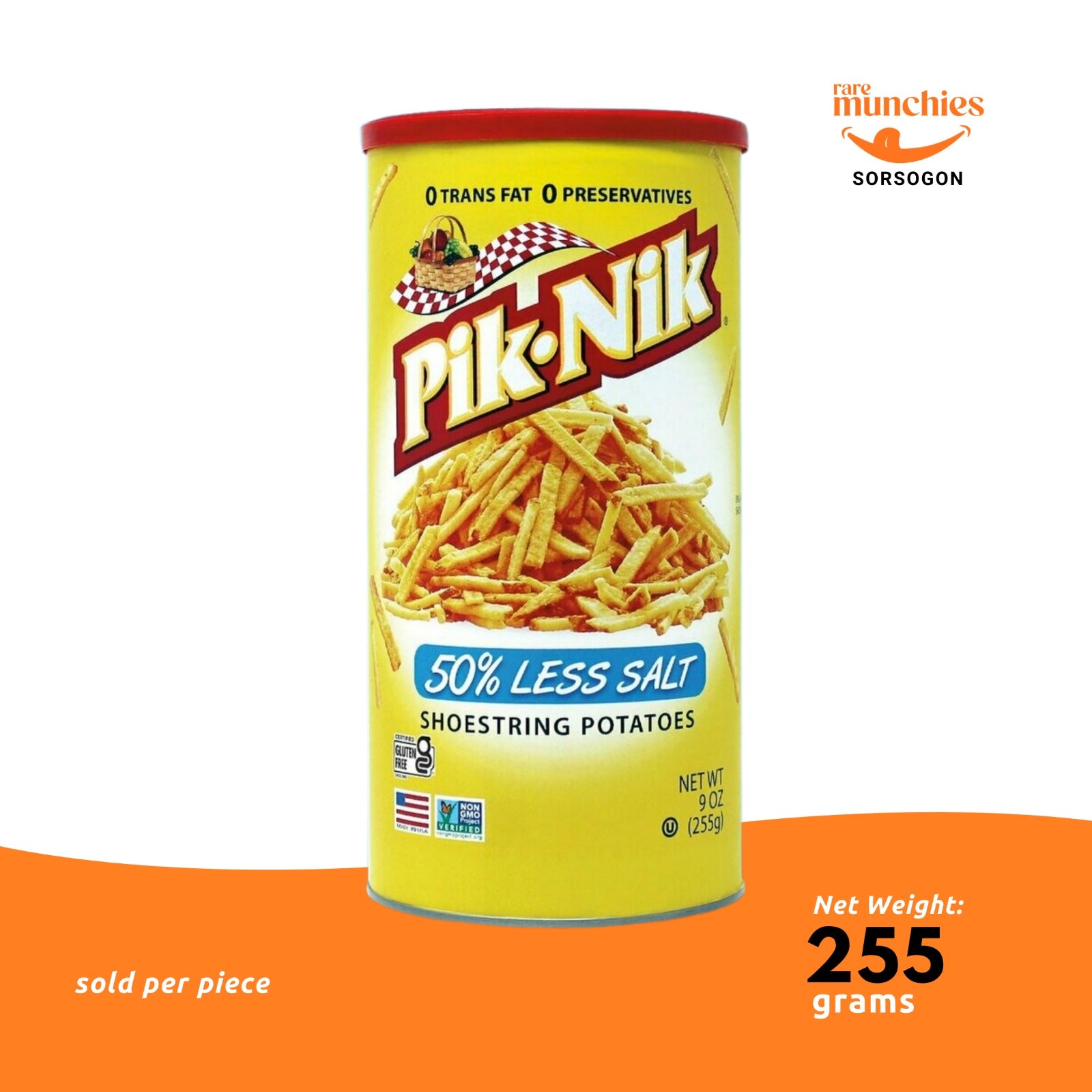 Pik-n-ik 50% Less Salt 255g – Reduced-Salt Savory Snack (USA)