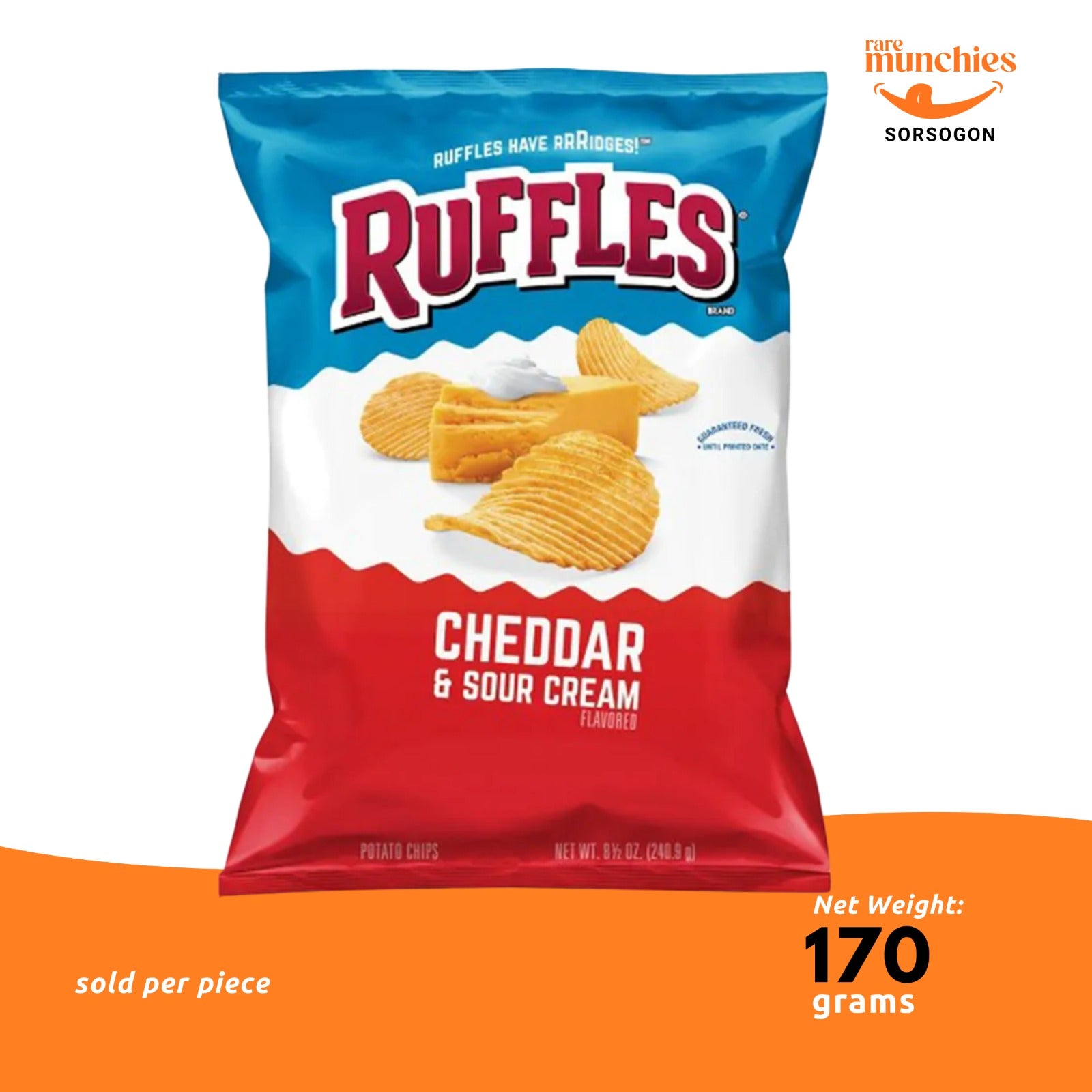 Ruffles Cheddar & Sour Cream Chips 170g (USA)