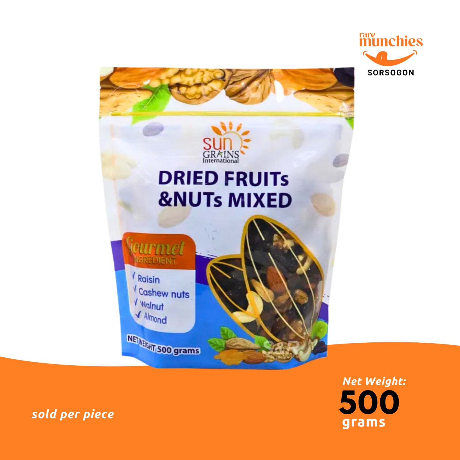 Sun Grains Dried Fruits and Nuts Mix 500g – Mixed Dried Fruit & Nut Snack (Thailand)