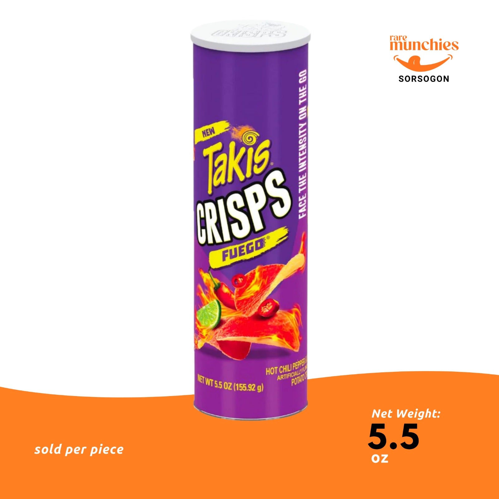 Takis Crisps 5.5oz – Thin and Crunchy Potato Crisps with Bold Spicy Takis Flavor from USA US