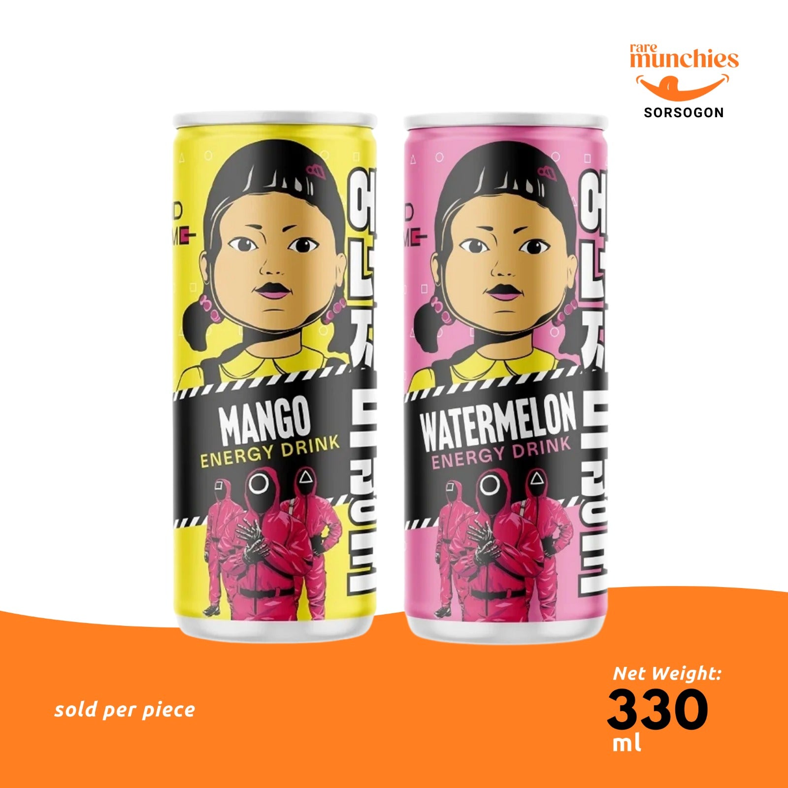 Squid Game Energy Drink 330ml – Themed Caffeinated Beverage from South Korea KR