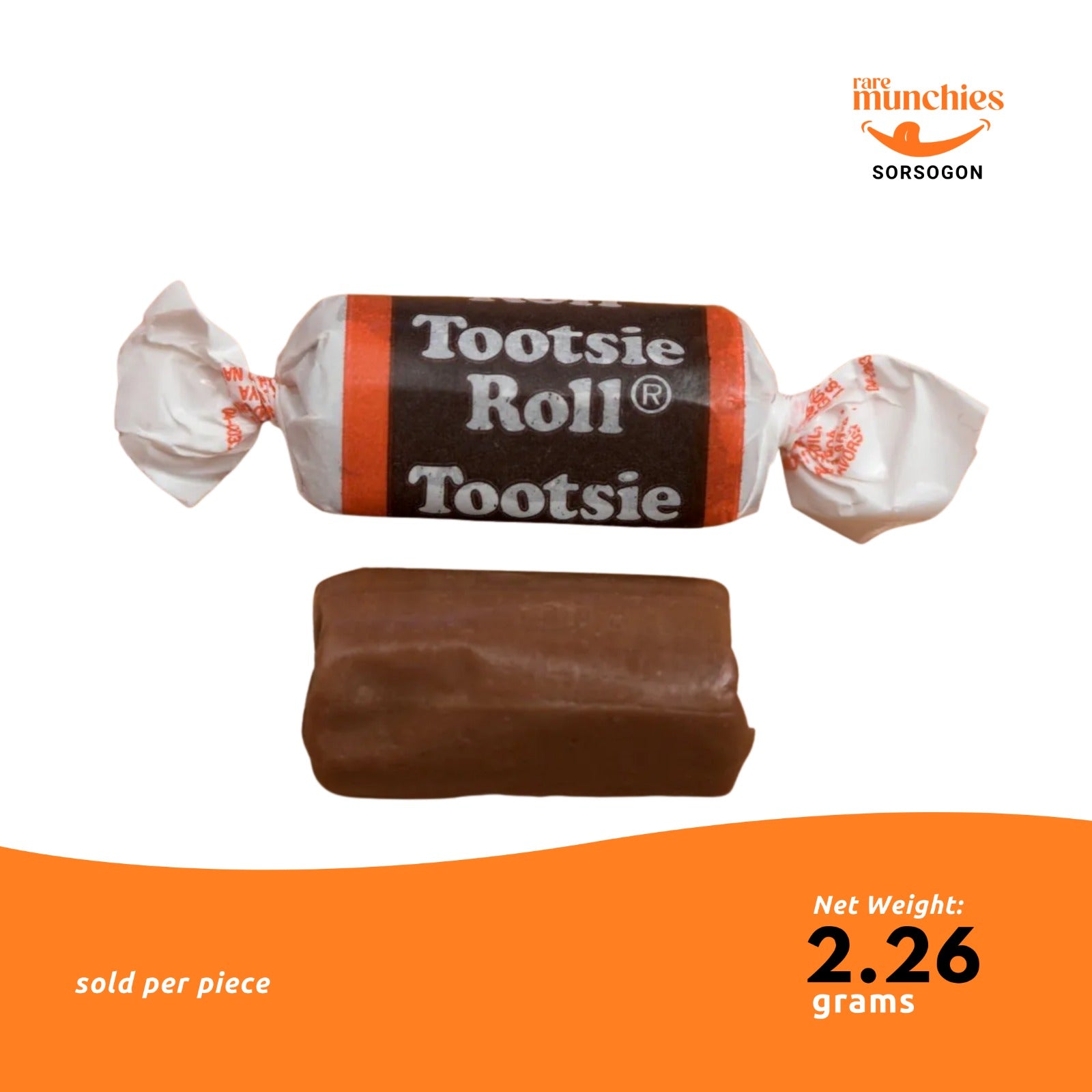 Tootsie Roll 2.26g – Chewy Chocolate-Flavored Candy Bite from USA US
