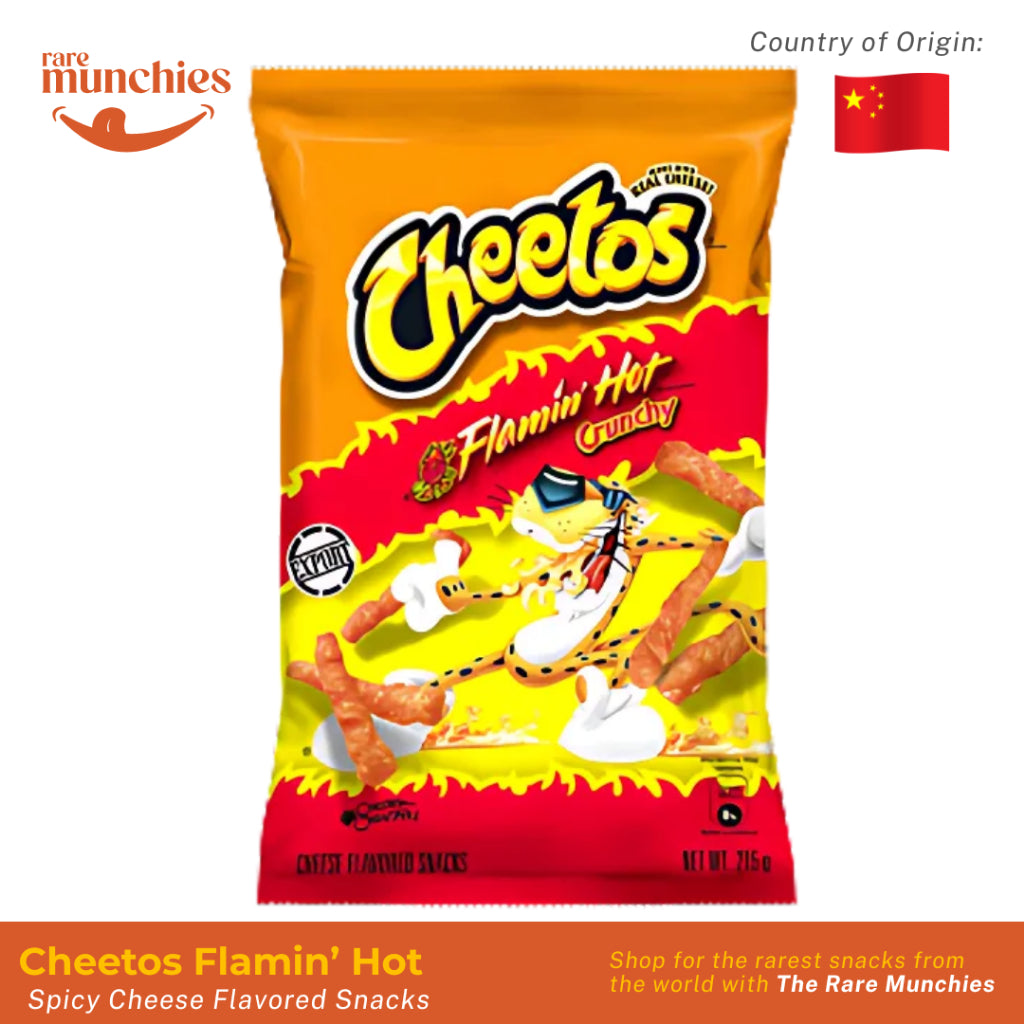 Cheetos Crunchy Flamin' Hot Cheese 35.4g & 215g – Spicy Cheese Flavored Snacks from China CN
