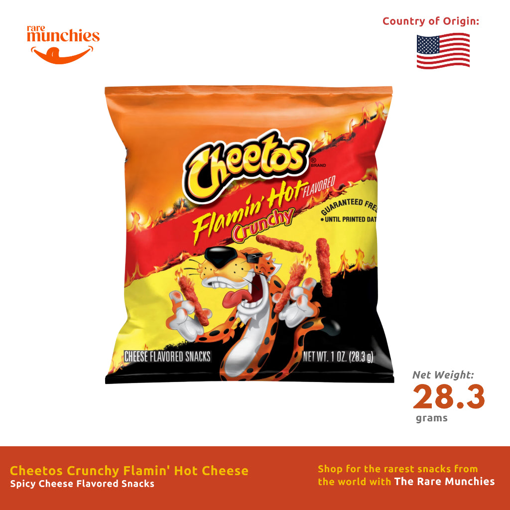 Cheetos Crunchy Flamin' Hot Cheese 35.4g & 215g – Spicy Cheese Flavored Snacks from China CN
