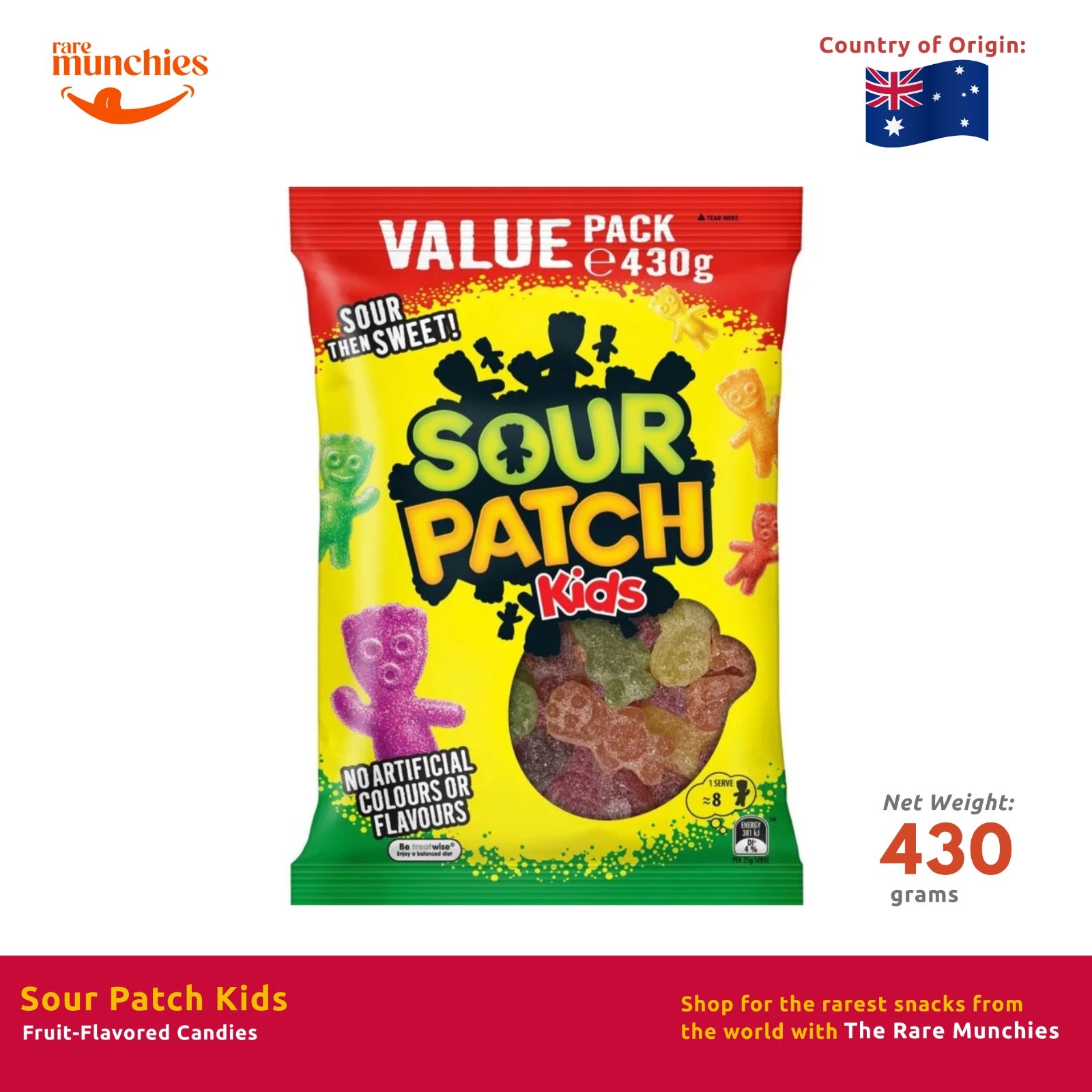 Sour Patch Kids Original 430g – Classic Sour-Then-Sweet Chewy Candy from Canada CA